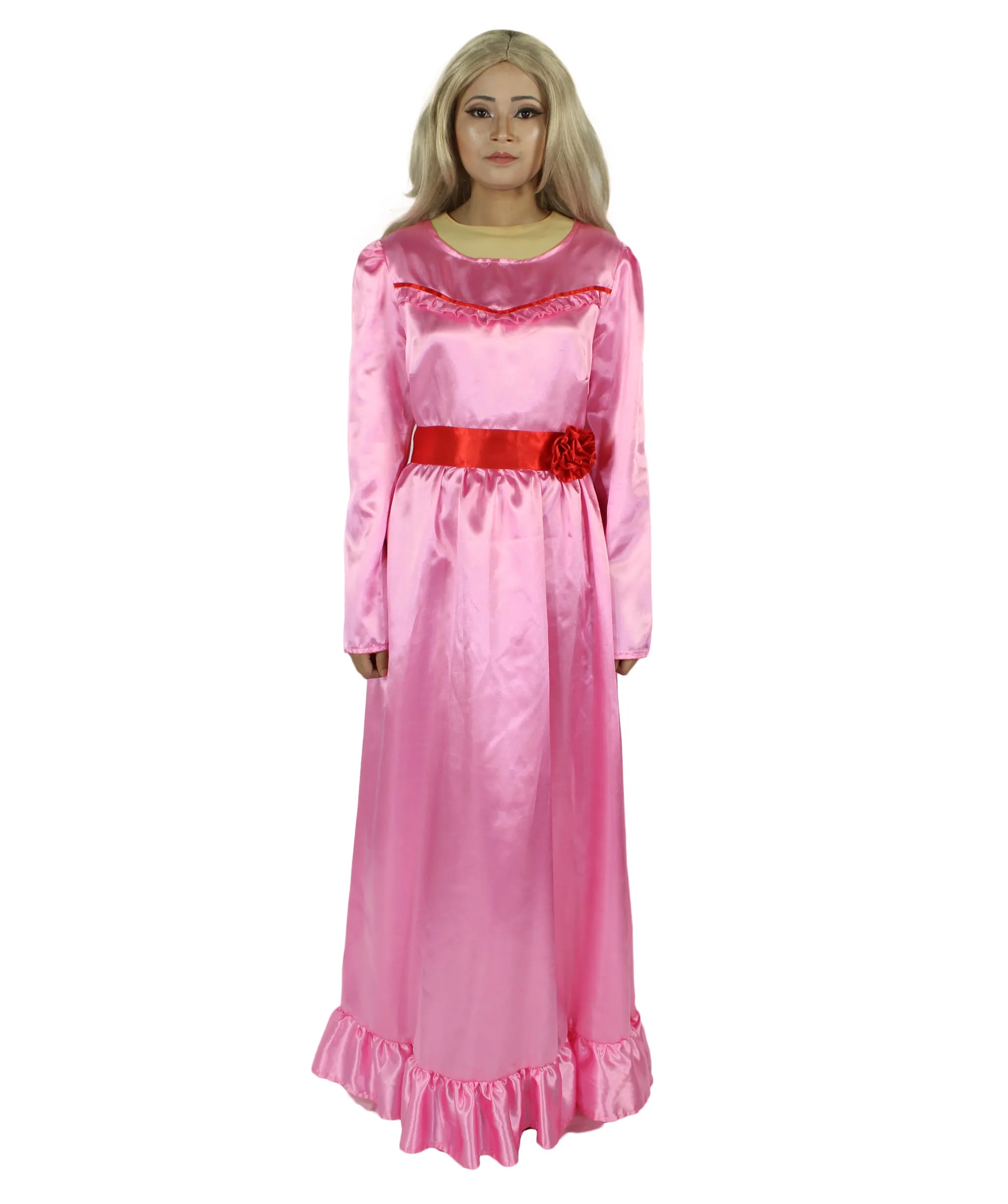 Evil Doll | Multi Color Options Long Maxi Dress in Satin-Feel | Premium Horror Halloween Costume