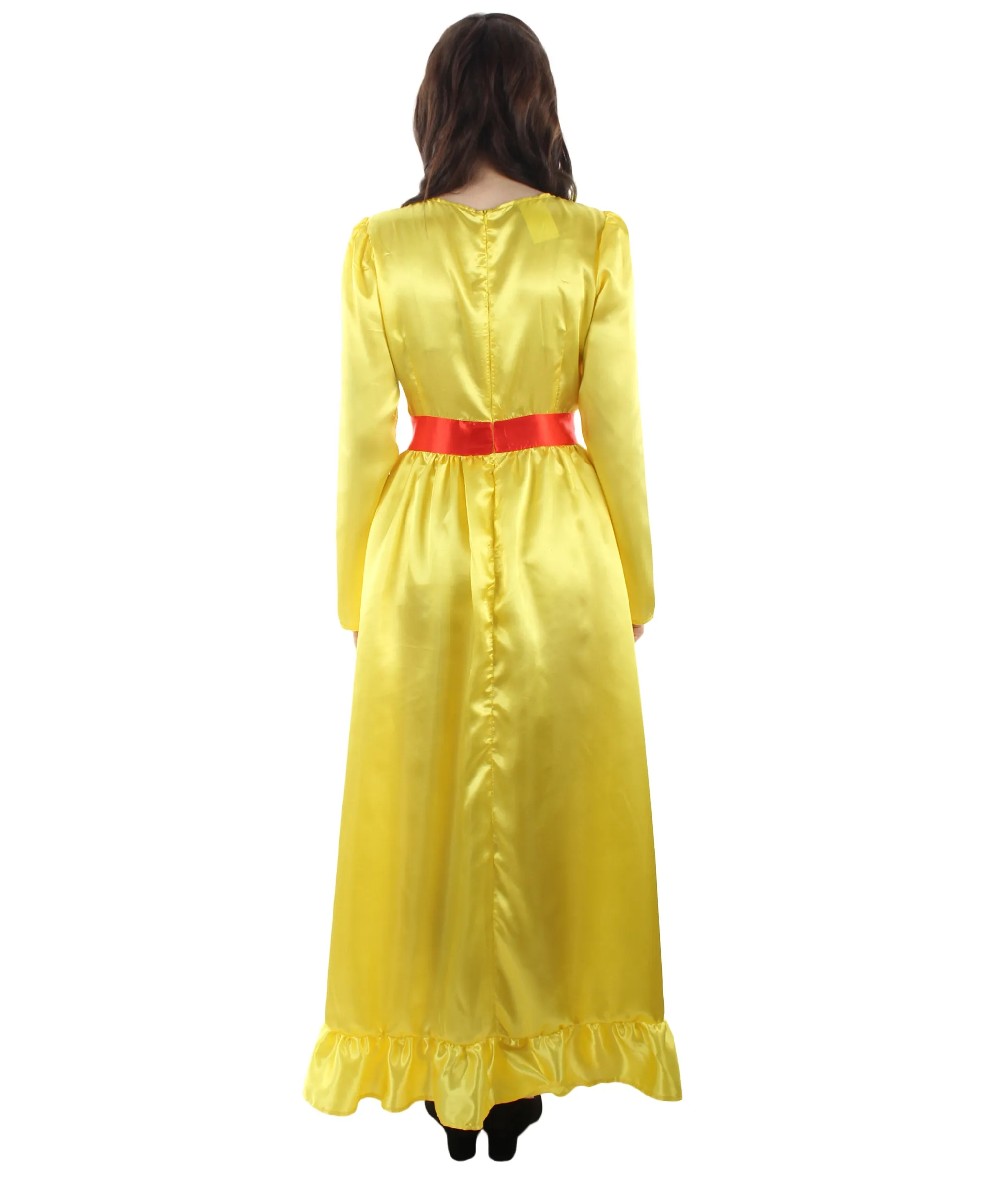 Evil Doll | Multi Color Options Long Maxi Dress in Satin-Feel | Premium Horror Halloween Costume