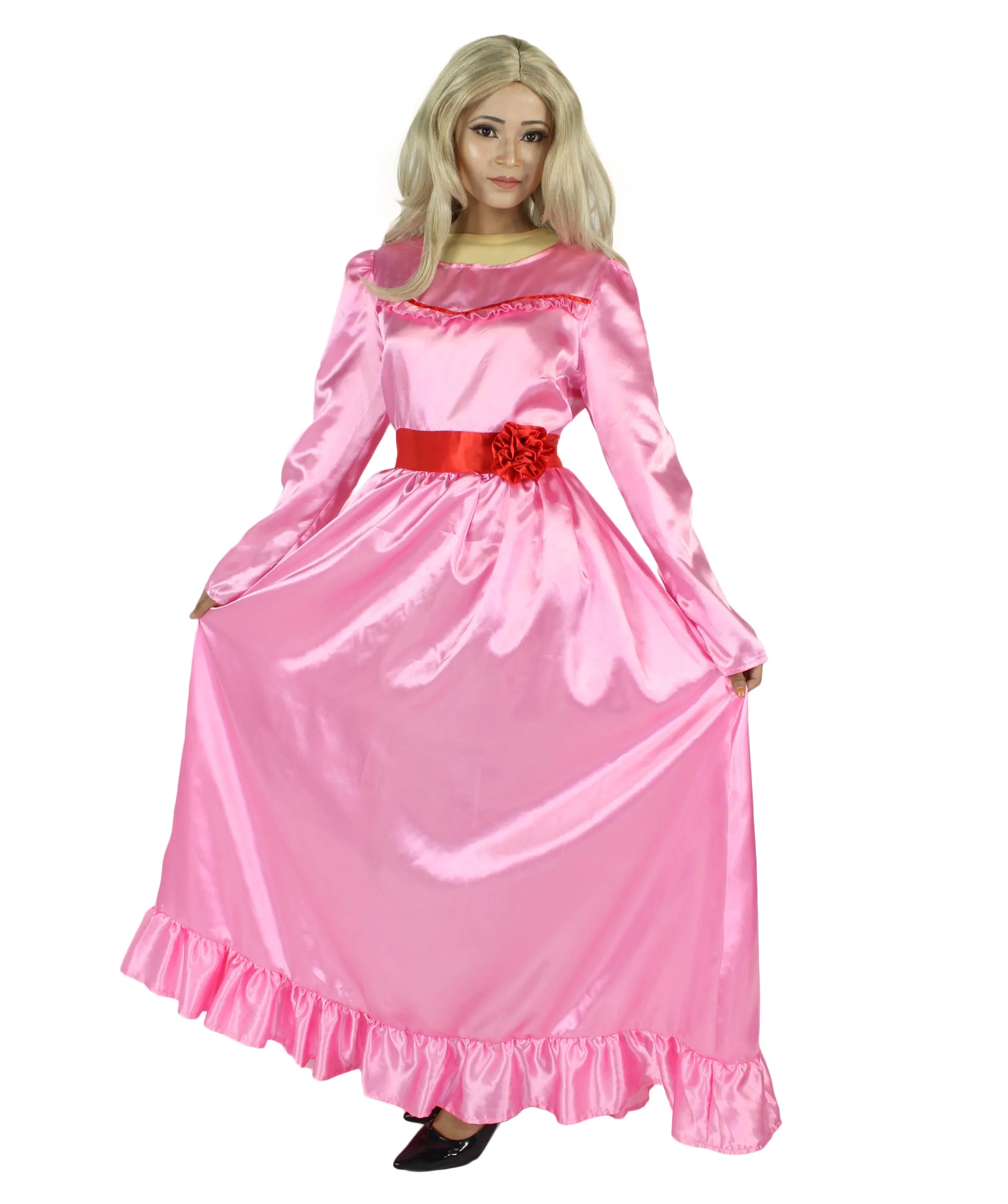 Evil Doll | Multi Color Options Long Maxi Dress in Satin-Feel | Premium Horror Halloween Costume