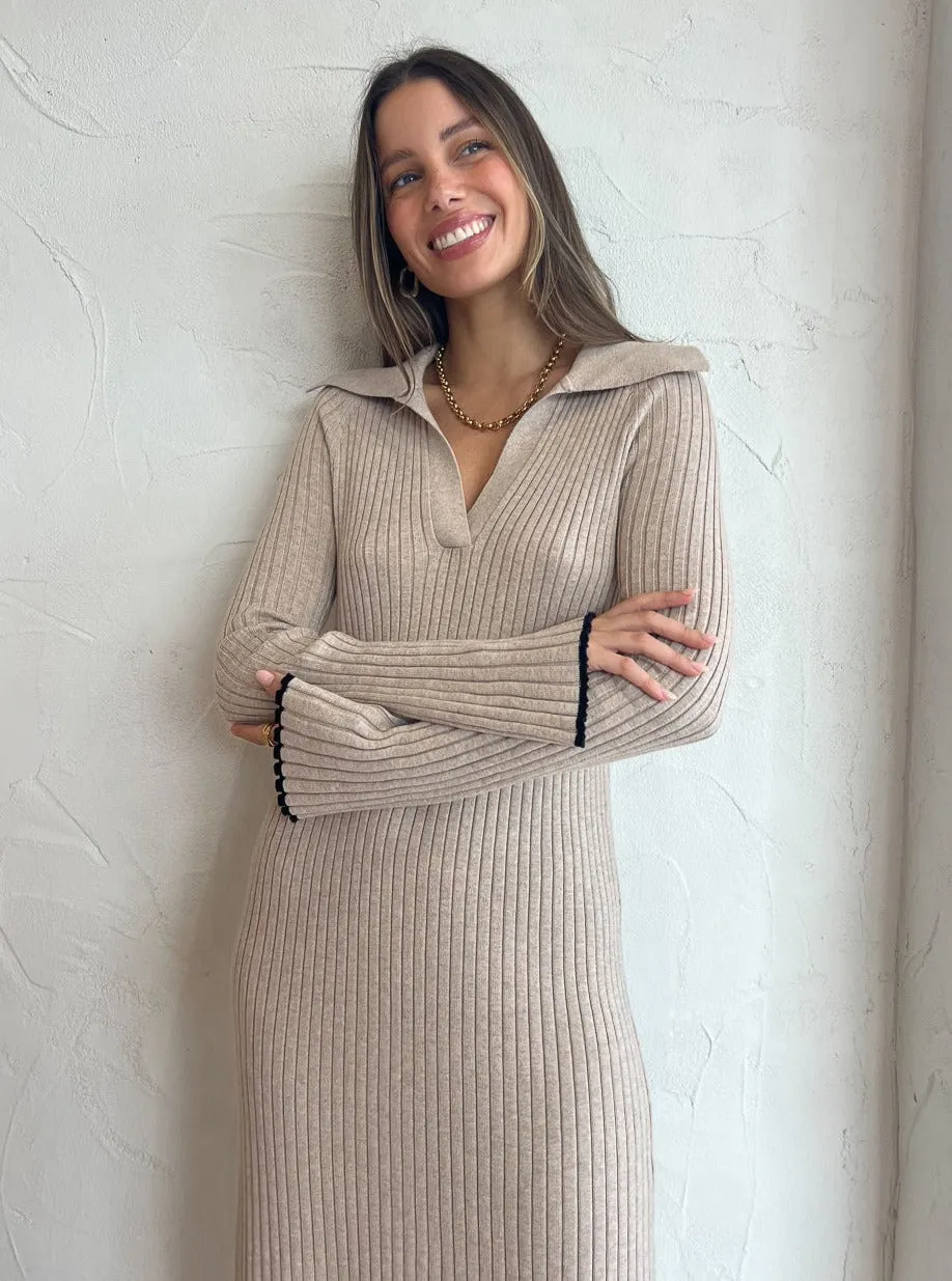 Friends with Frank The Arlo Dress in Oatmeal Melange