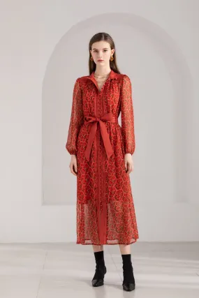 GDS Alessi Floral Button Dress | Red