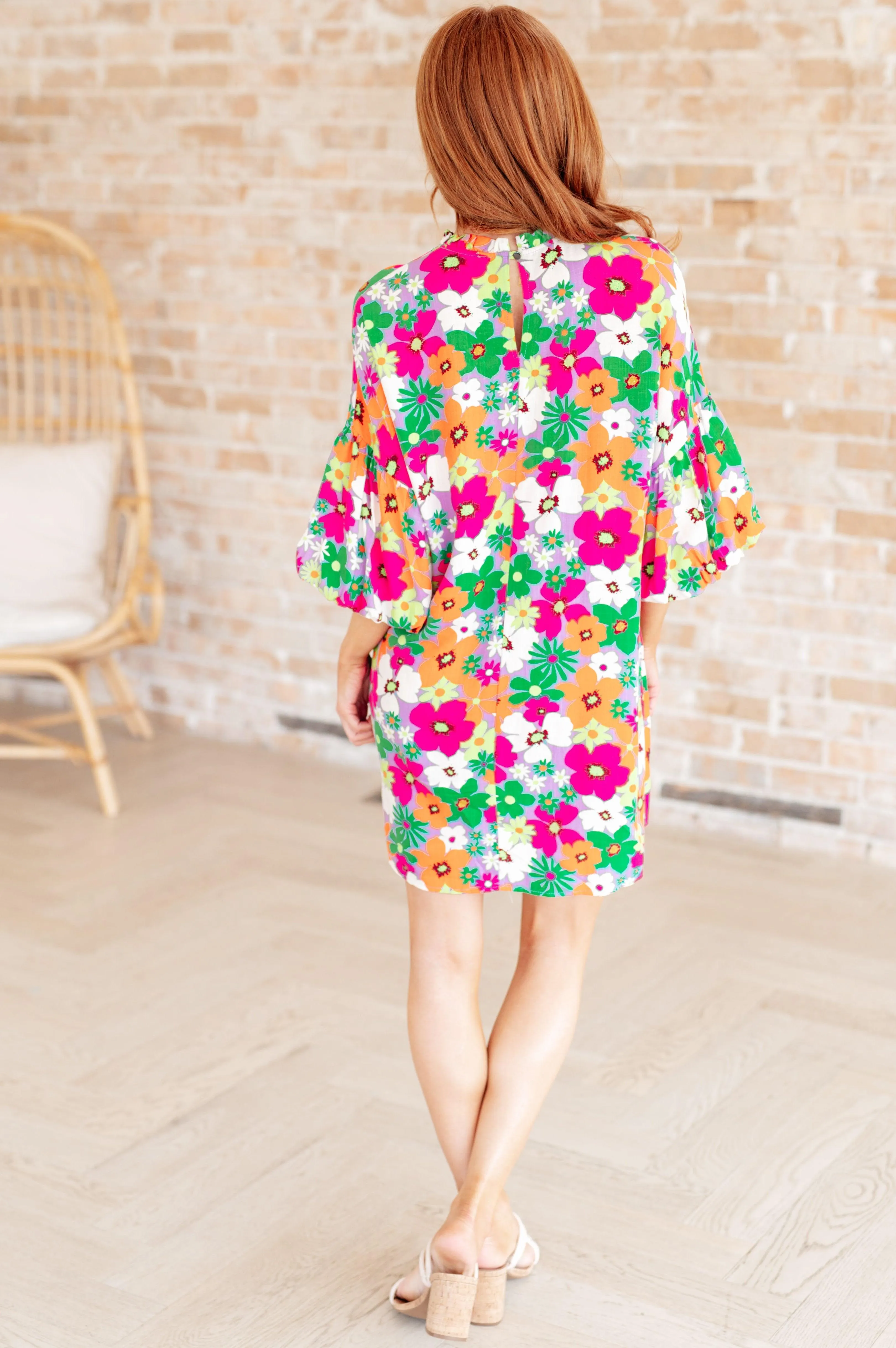 GeeGee Bubble Sleeve Floral Dress