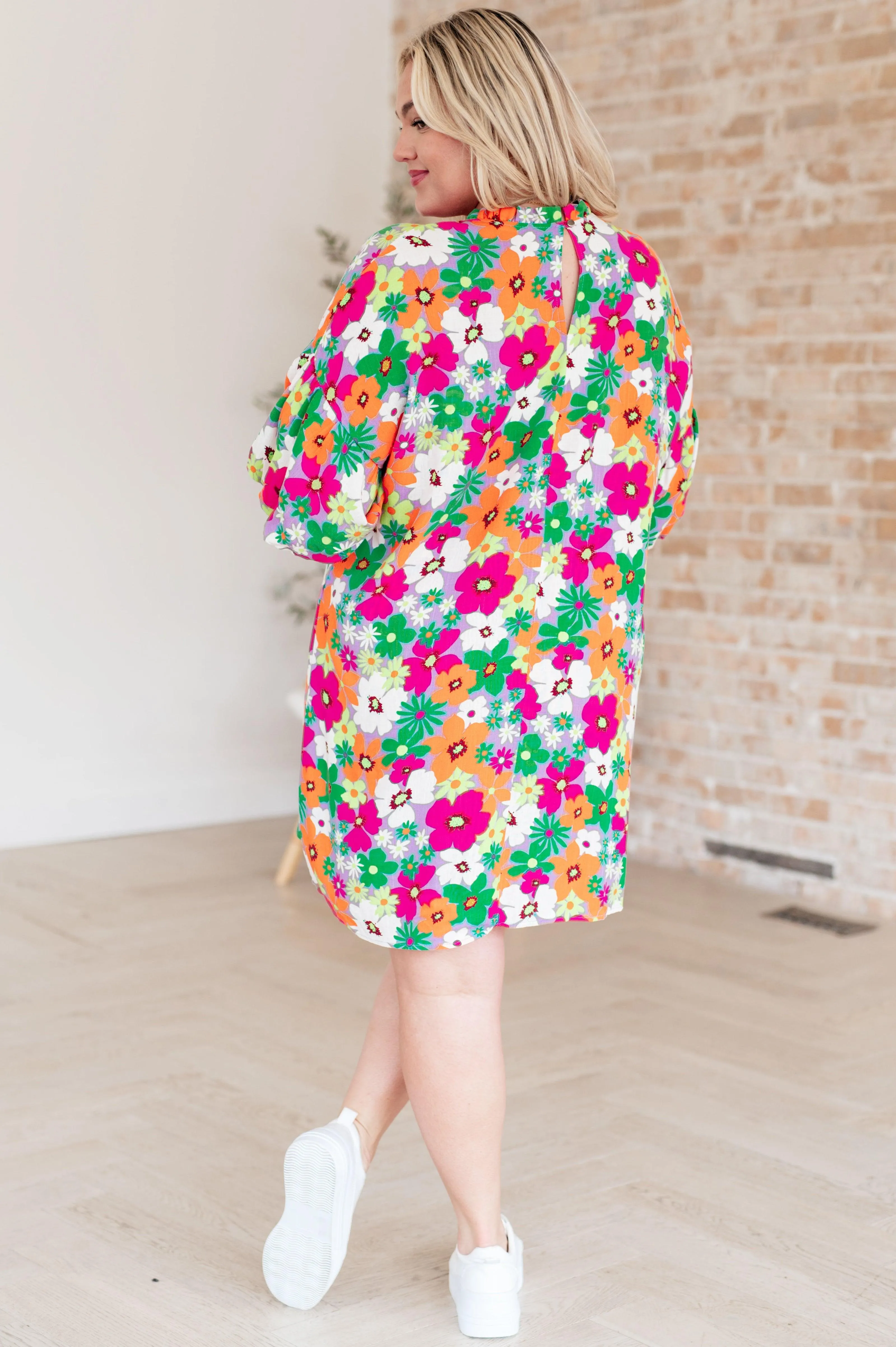 GeeGee Bubble Sleeve Floral Dress