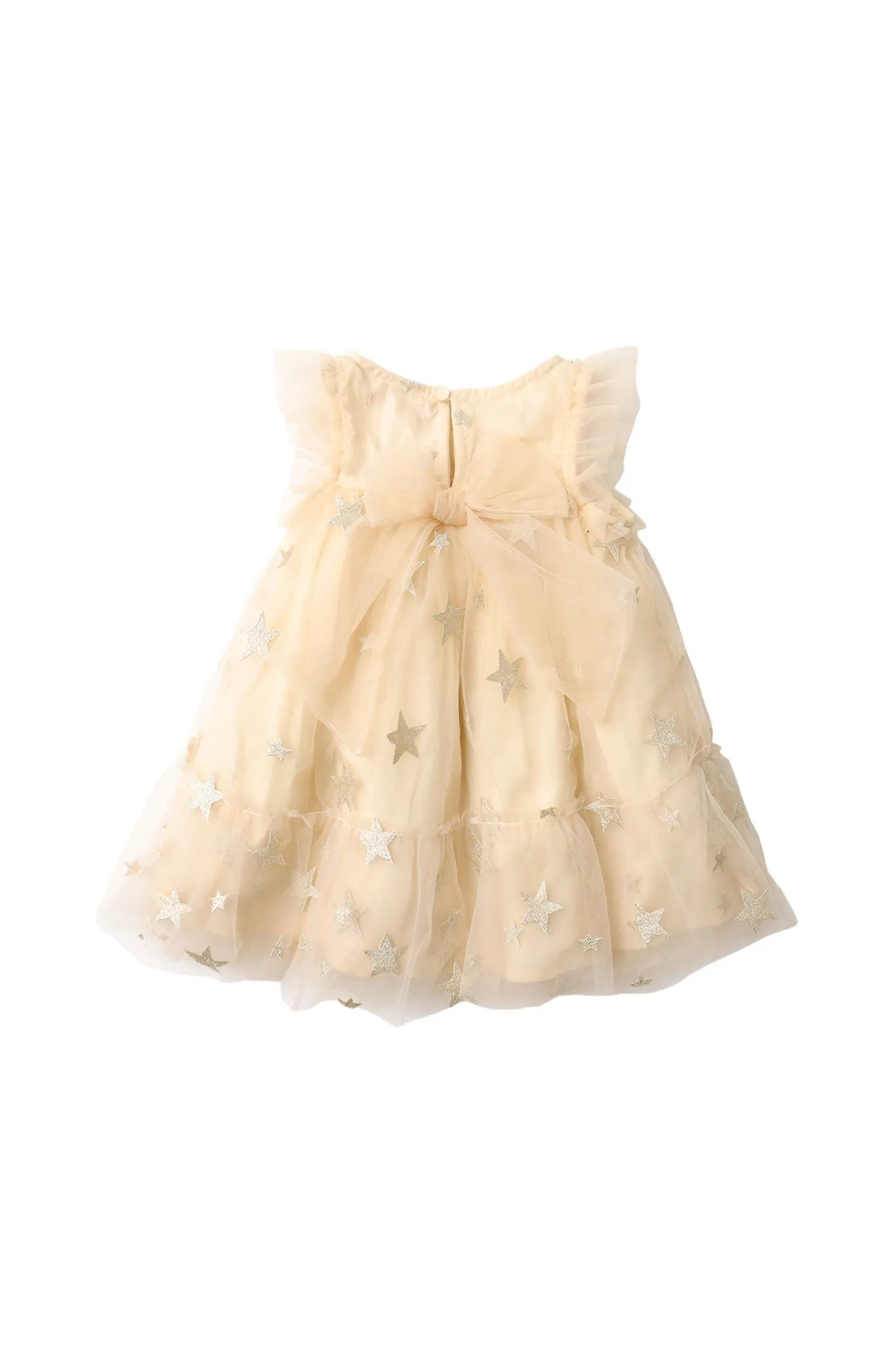 Gingersnaps Embroidered Gold Stars Tulle Dress