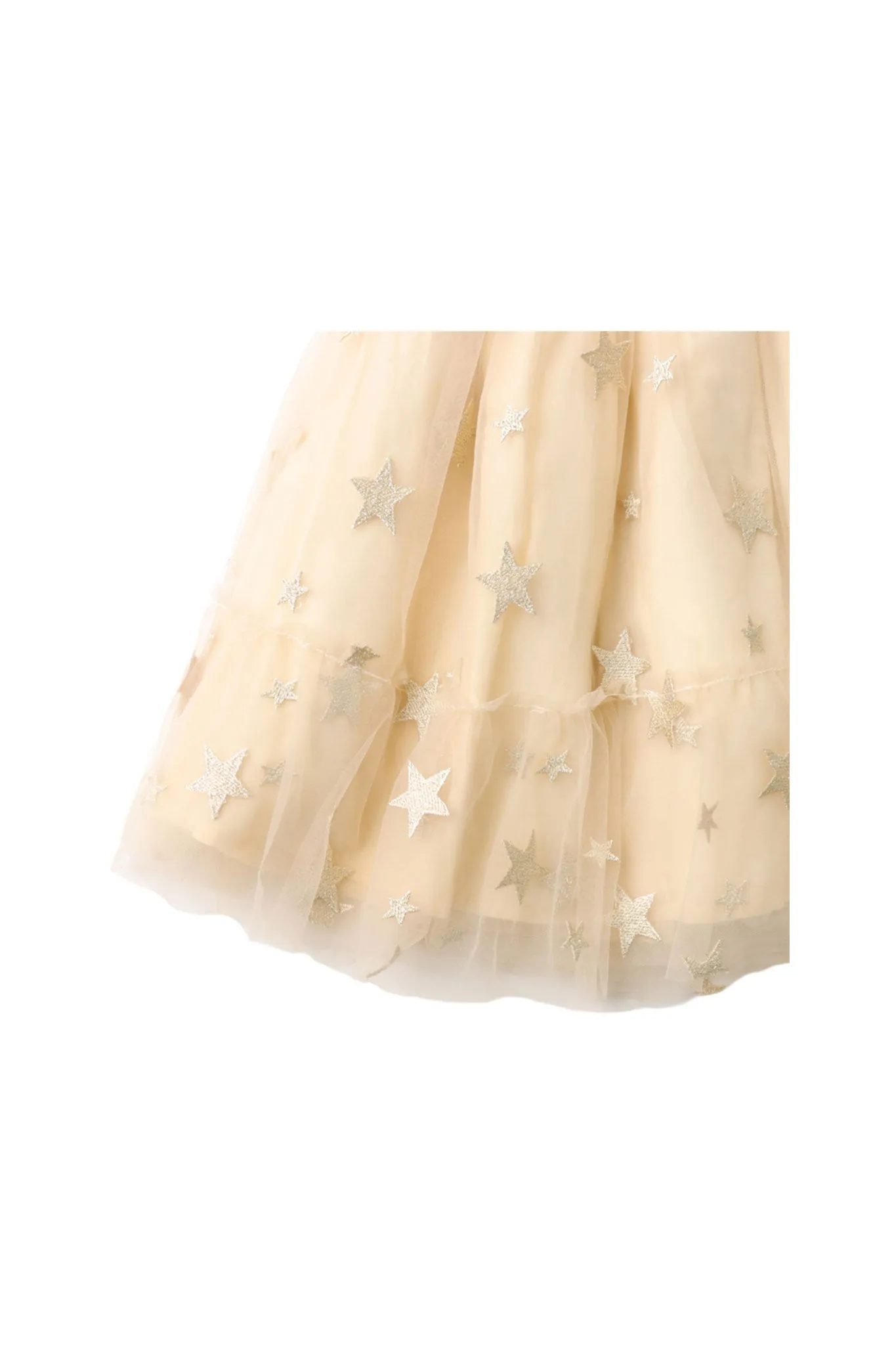 Gingersnaps Embroidered Gold Stars Tulle Dress