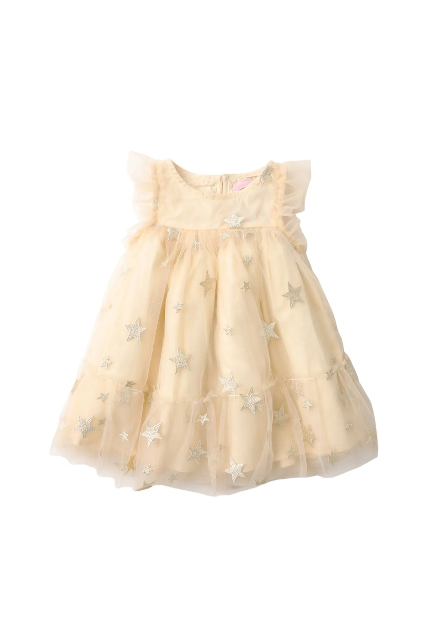 Gingersnaps Embroidered Gold Stars Tulle Dress