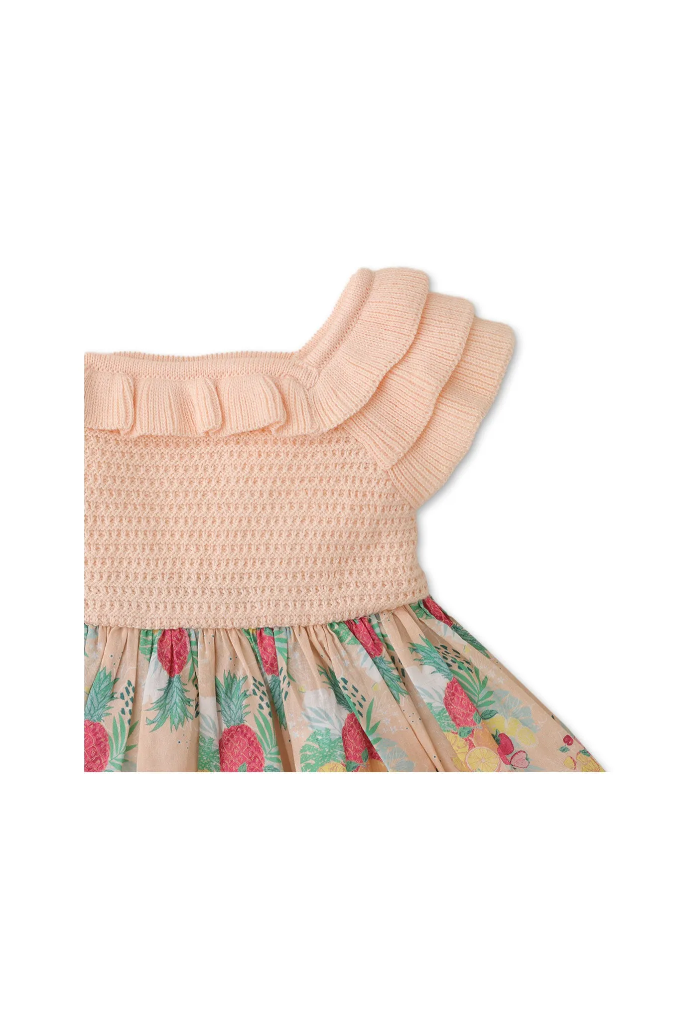 Gingersnaps Knit Bodice W/ Tropical Print Dress