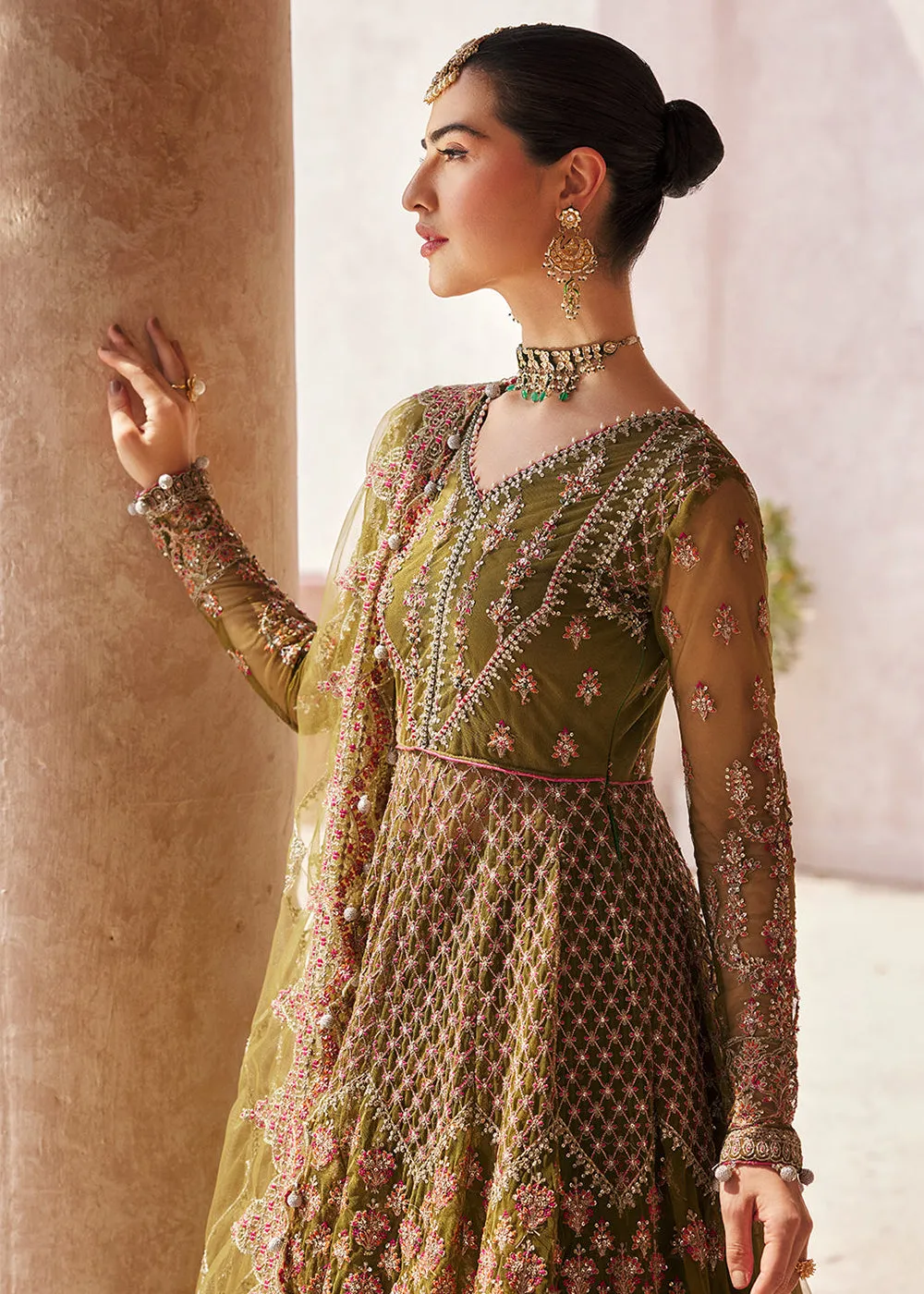 Green Maxi Dress | Emaan Adeel | Mirha Wedding Edition '23 | MH-207