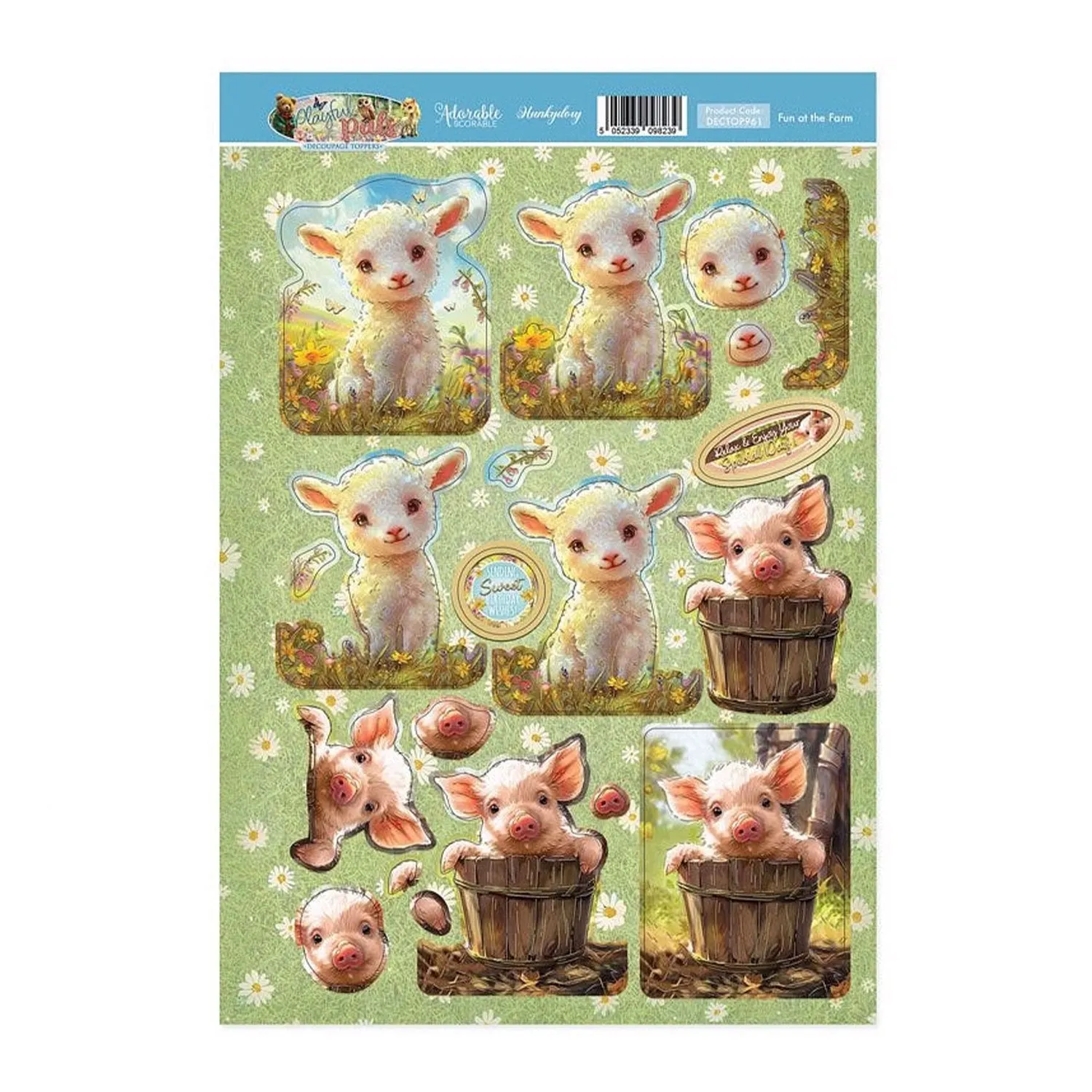 Hunkydory Fun at the Farm Decoupage Topper Sheet