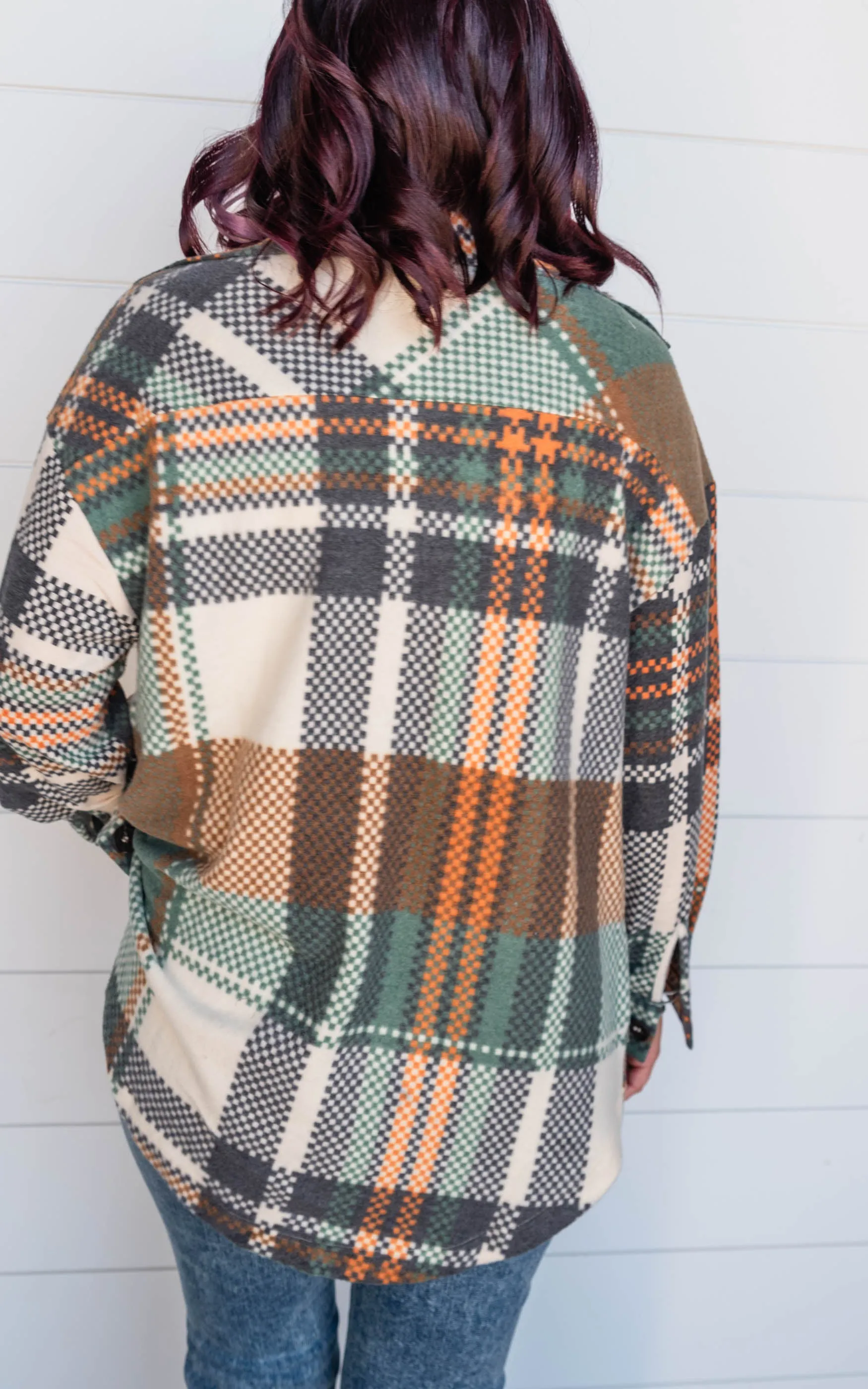 Hunter Green Brushed Plaid Top - Final Sale