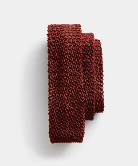 Italian Silk Knit Tie in Burgundy