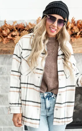 Ivory Plaid Shacket