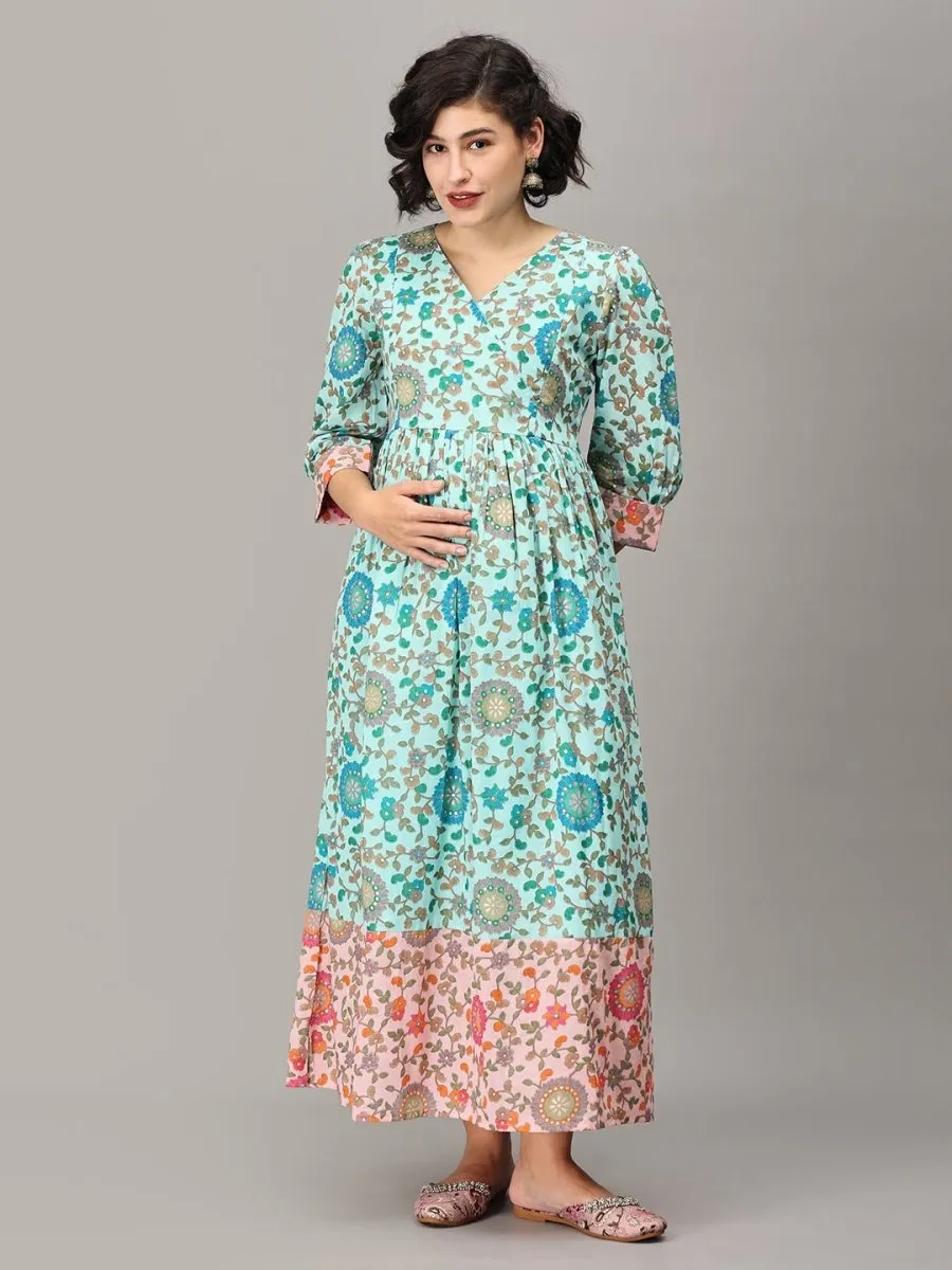 Jalaja Muslin Maternity And Nursing Maxi Dress