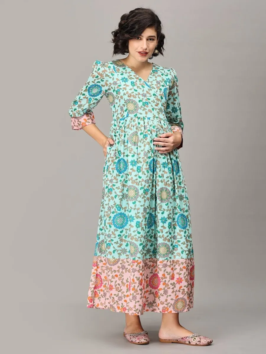 Jalaja Muslin Maternity And Nursing Maxi Dress