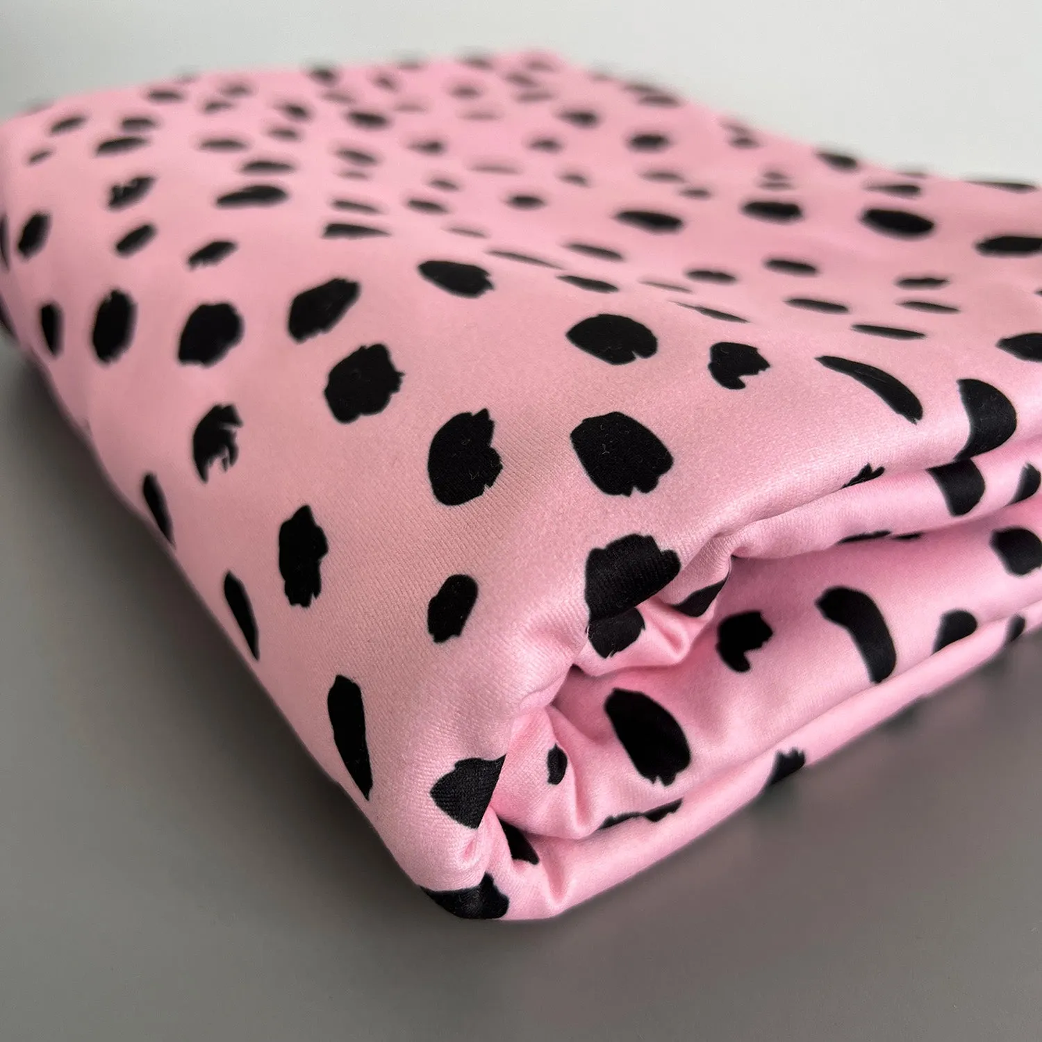 Jersey Knit Print | Pink Leopard Dots