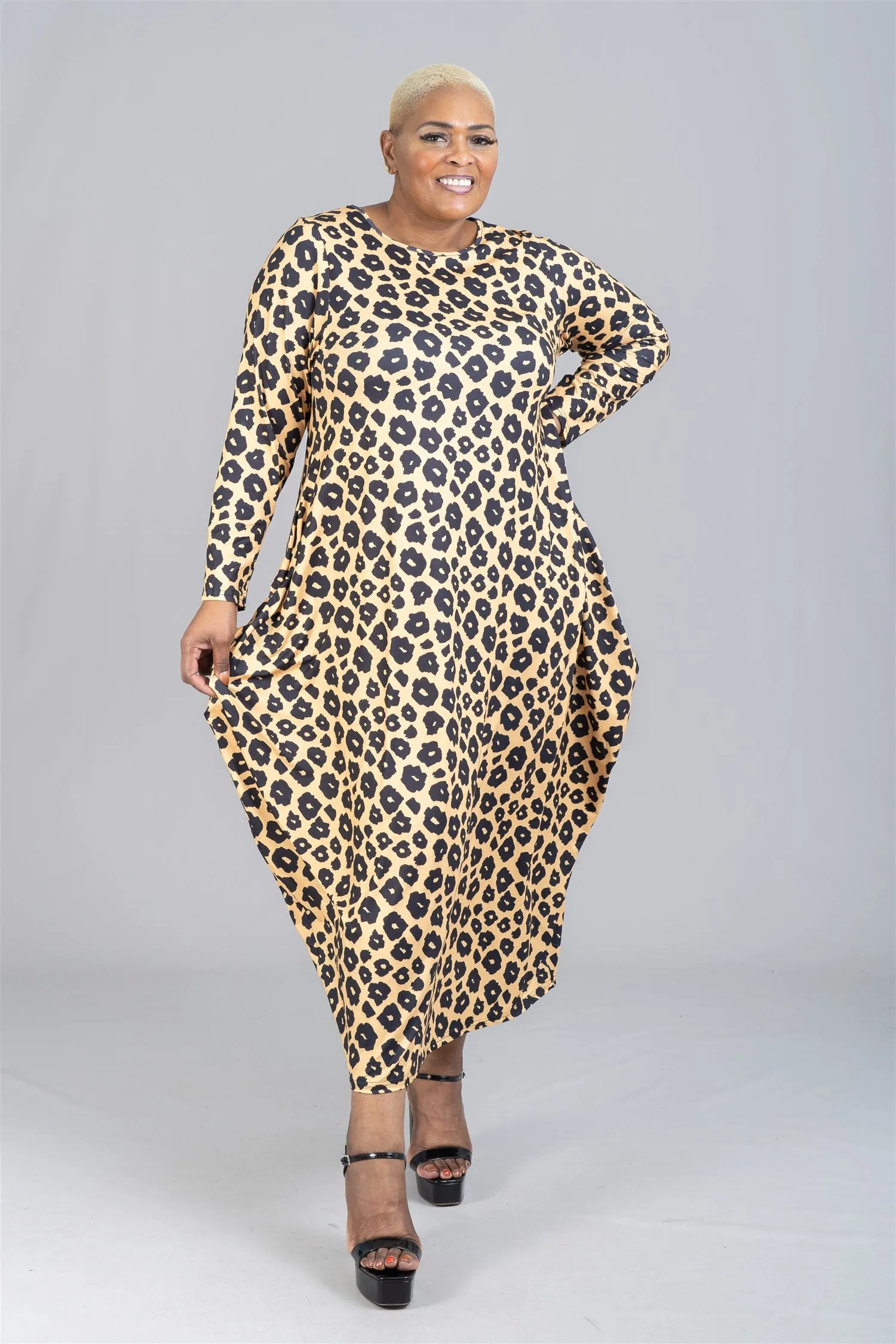 KaraChic CHH21078 Print Knit Maxi Dress