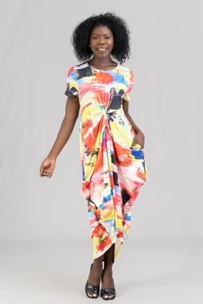 KaraChic CHH22067 Print Knit Maxi Dress