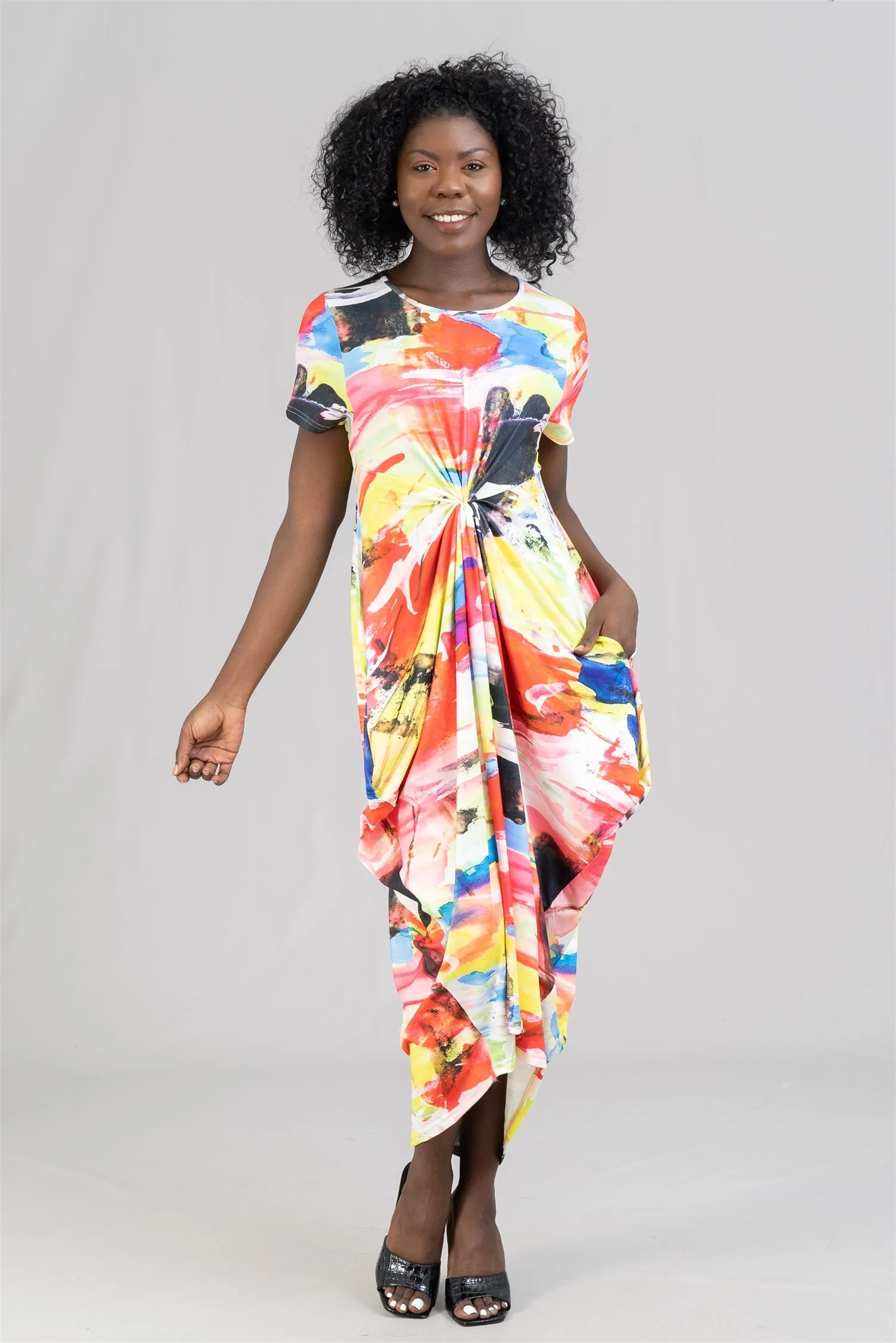 KaraChic CHH22067 Print Knit Maxi Dress