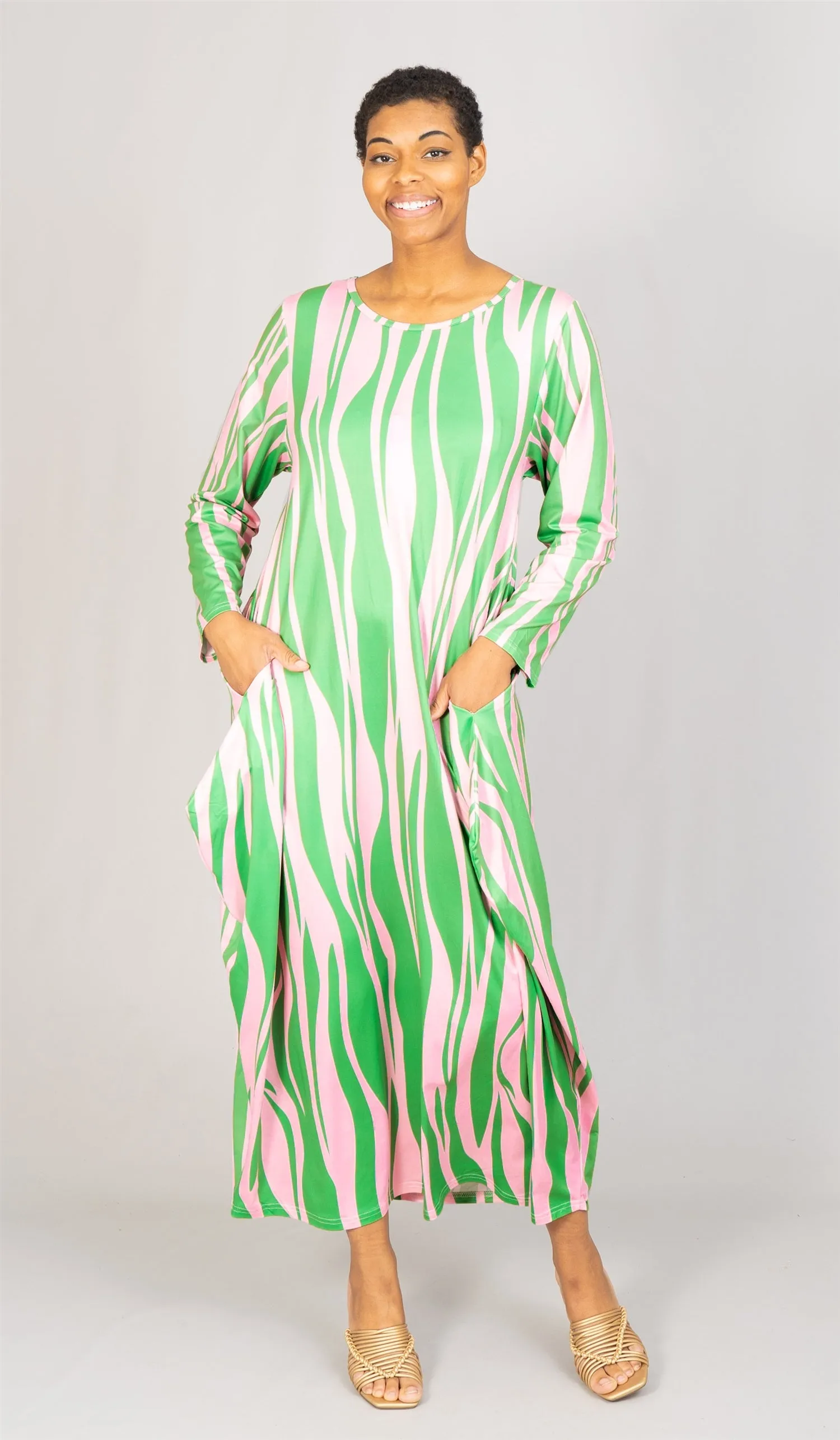 KaraChic CHH22134 Print Knit Maxi Dress