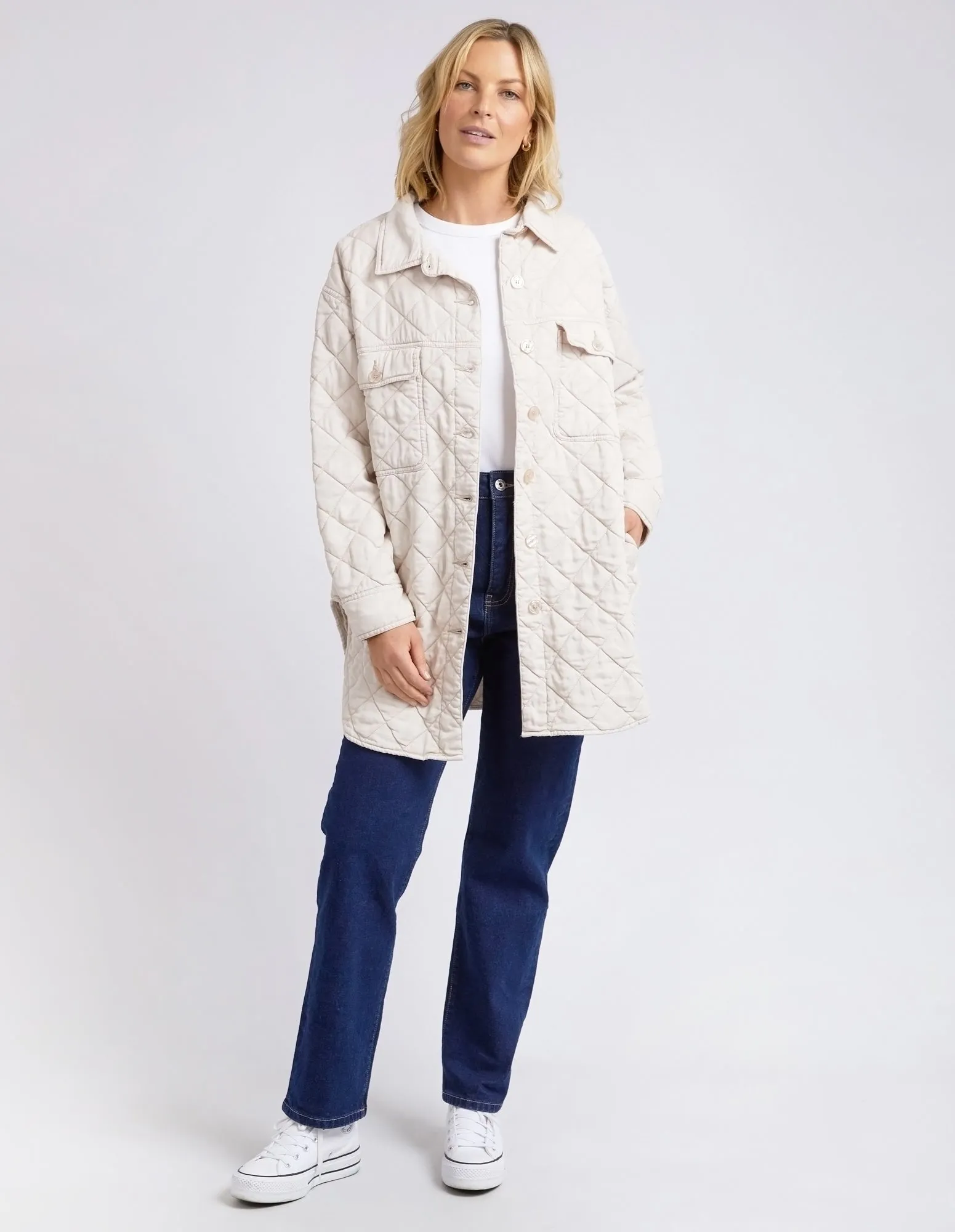 Katie Quilted Shacket Oatmeal