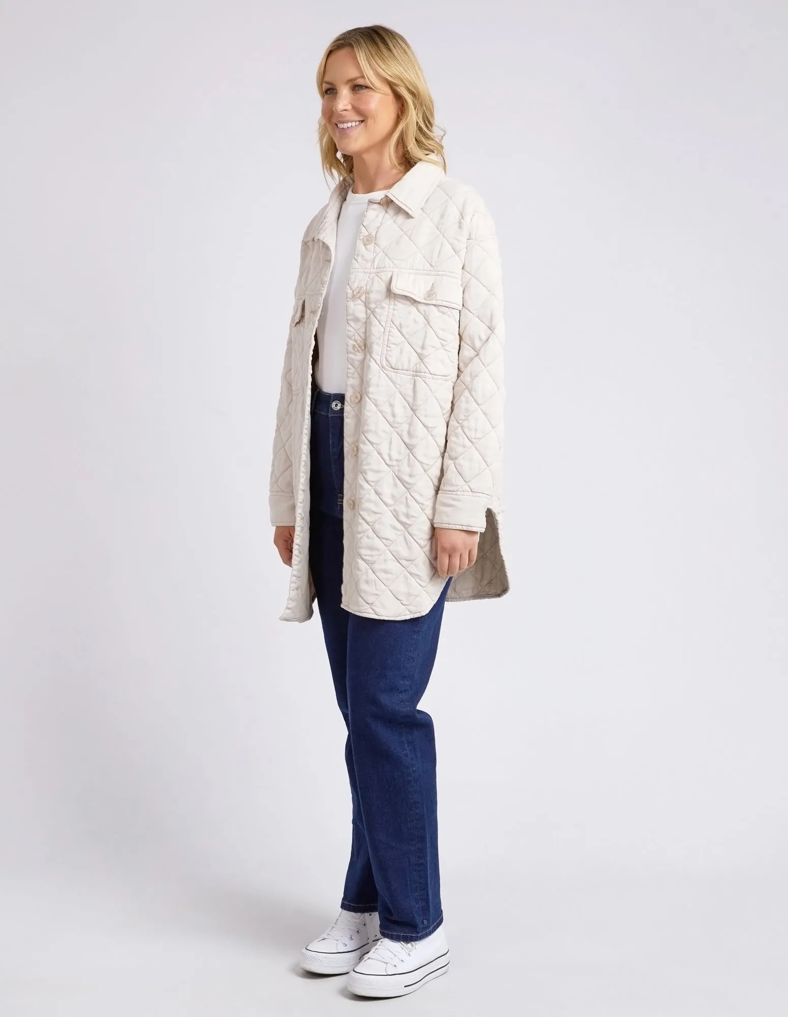 Katie Quilted Shacket Oatmeal