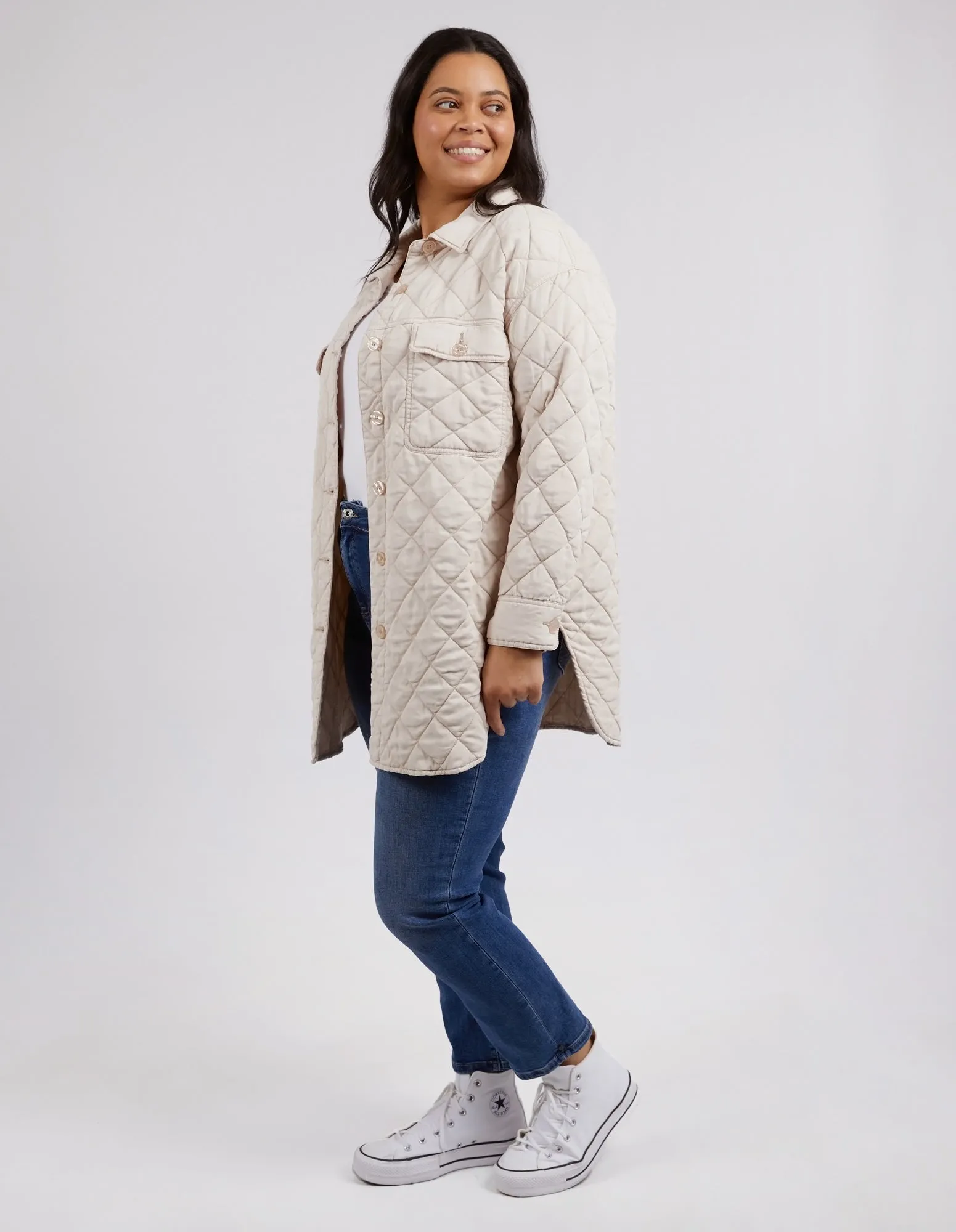 Katie Quilted Shacket Oatmeal