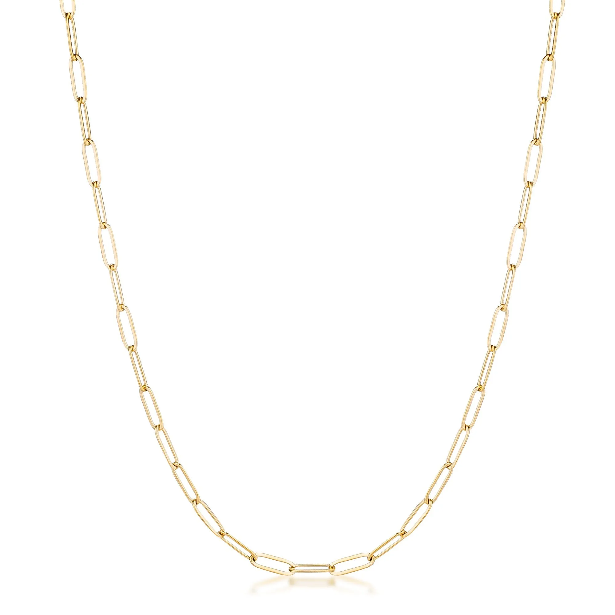 Kaylee 16” Gold Medium Paperclip Chain Linked Necklace