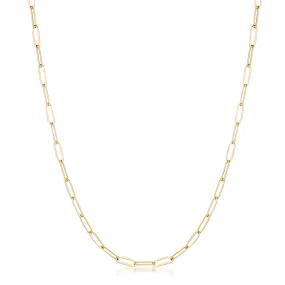 Kaylee 20" Gold Medium Paperclip Chain Linked Necklace