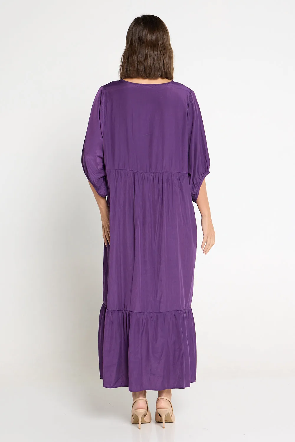 Kinsley Cotton Blend Dress - Purple