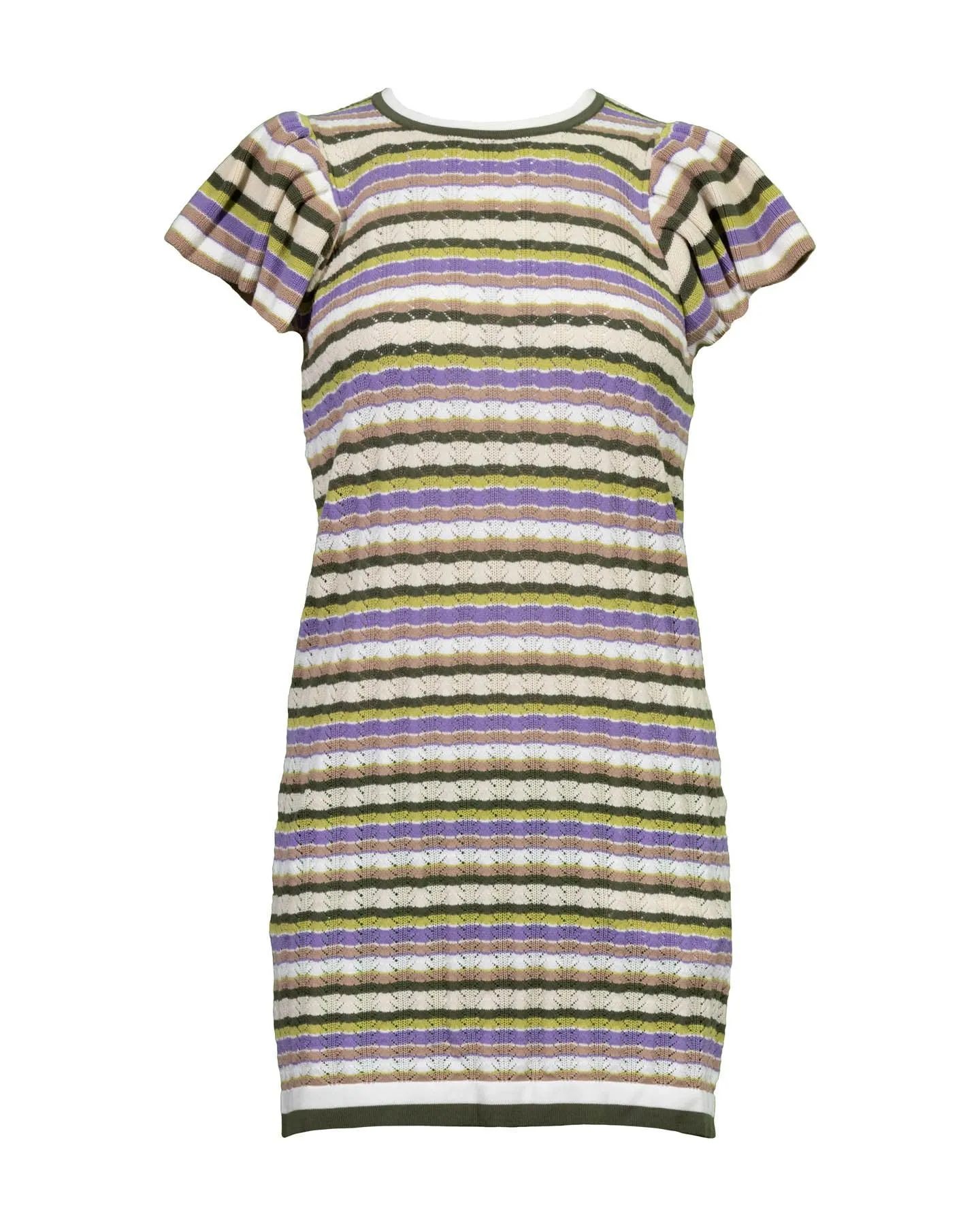 Knitted Stripe Pointelle Dress