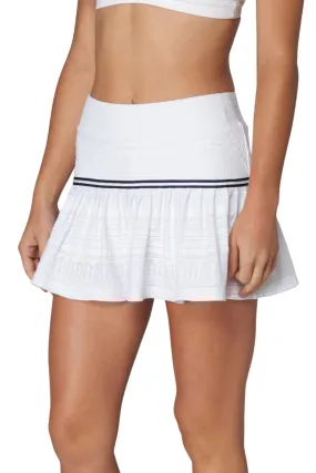 Lace Skort , White W/ Navy Trim