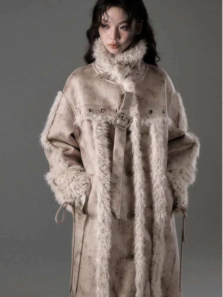 Lamb fur long coat【s0000005548】