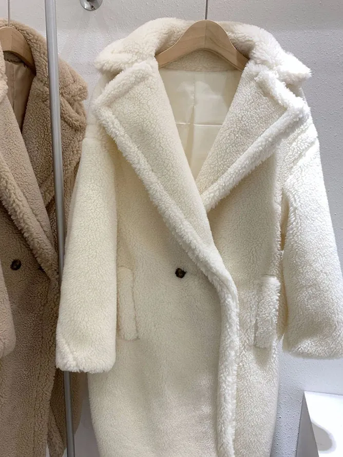 Lamb wool faux fur coat 9352