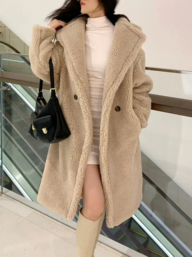 Lamb wool faux fur coat 9352