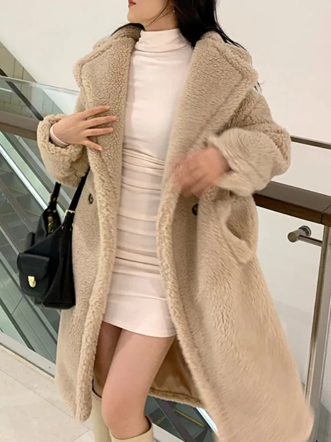 Lamb wool faux fur coat 9352