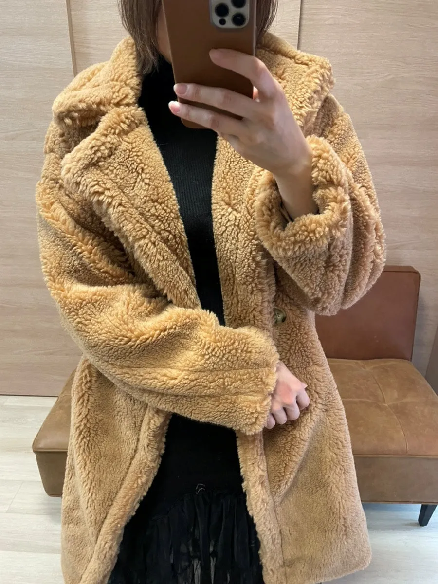 Lamb wool faux fur coat 9352