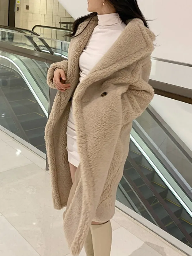 Lamb wool faux fur coat 9352