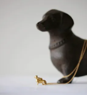 Little Gold Dachshund Charm