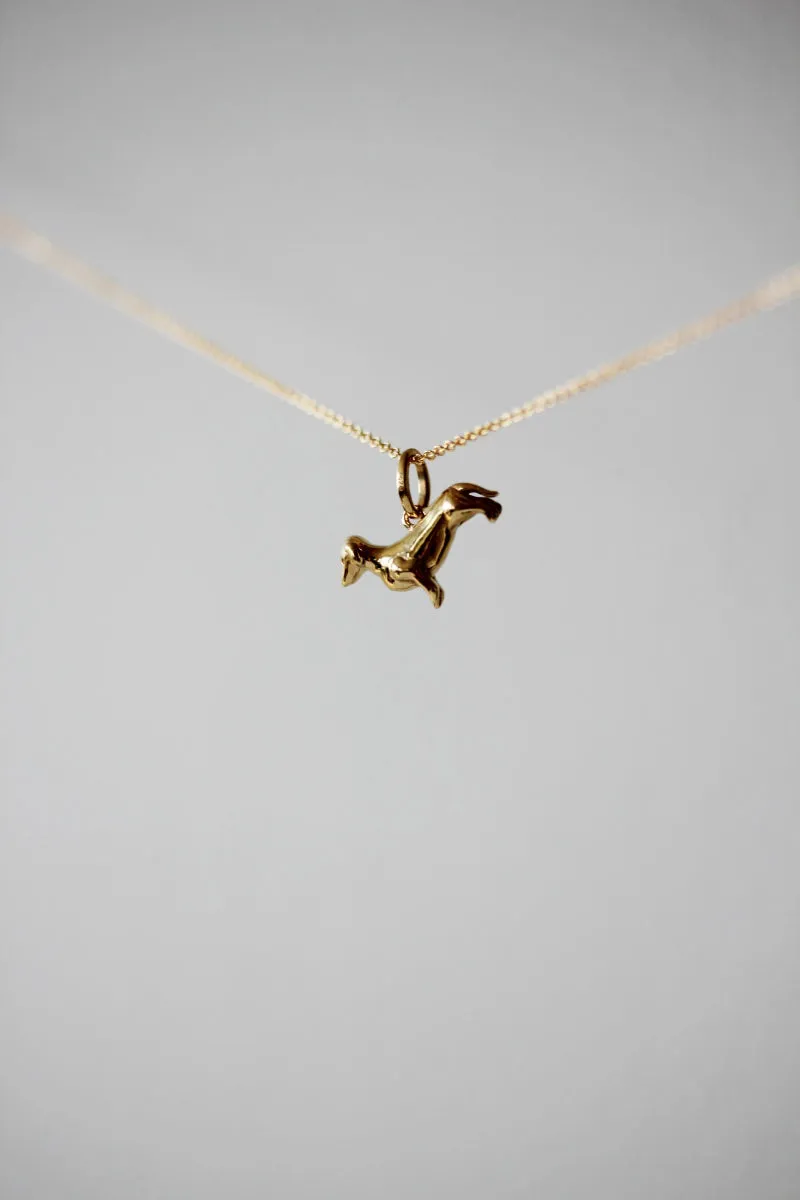 Little Gold Dachshund Charm