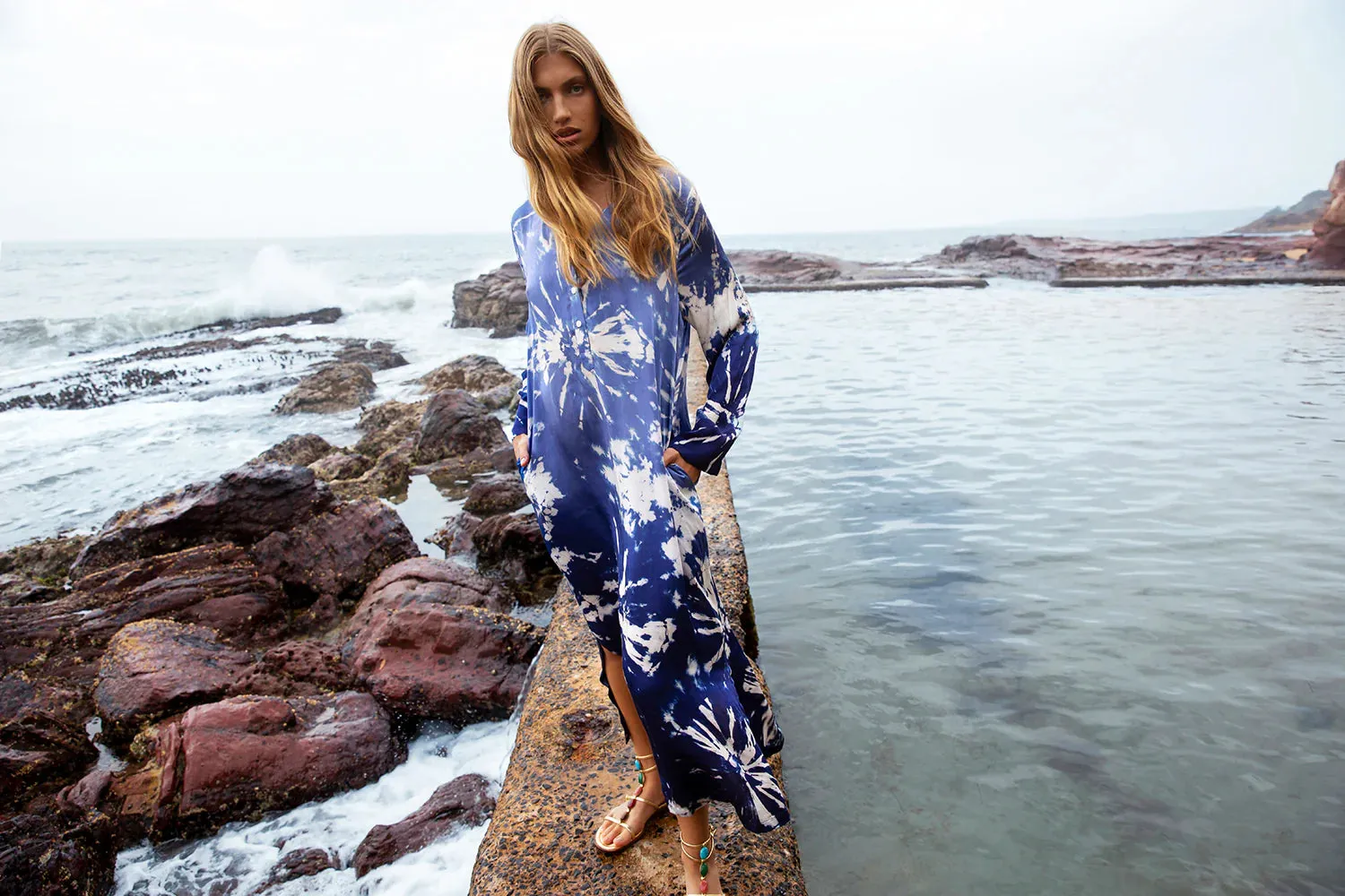 LLEW MAXI DRESS | Marrakesh Indigo Cupro