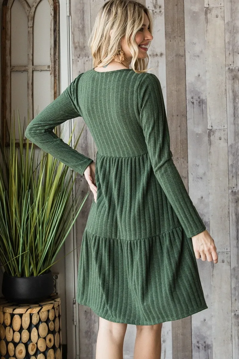 Long Sleeve Wrap Front Dress