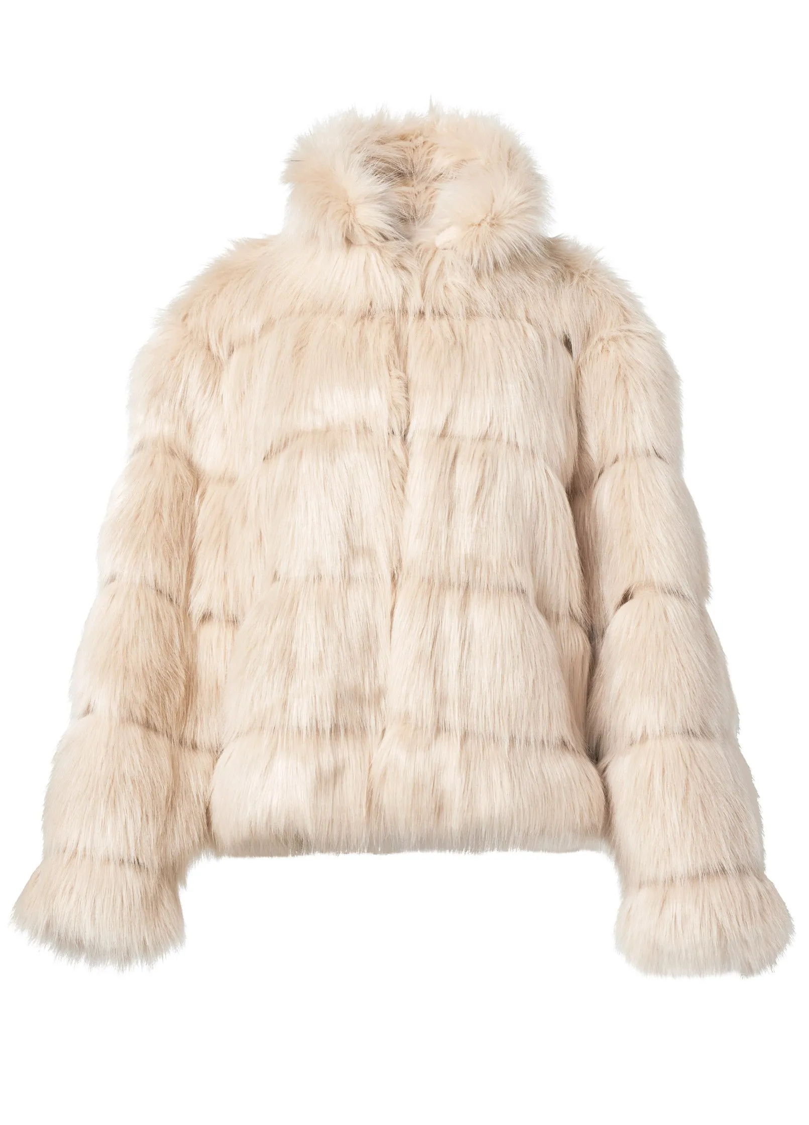 Luxe Tiered Faux Fur Coat - Light Brown