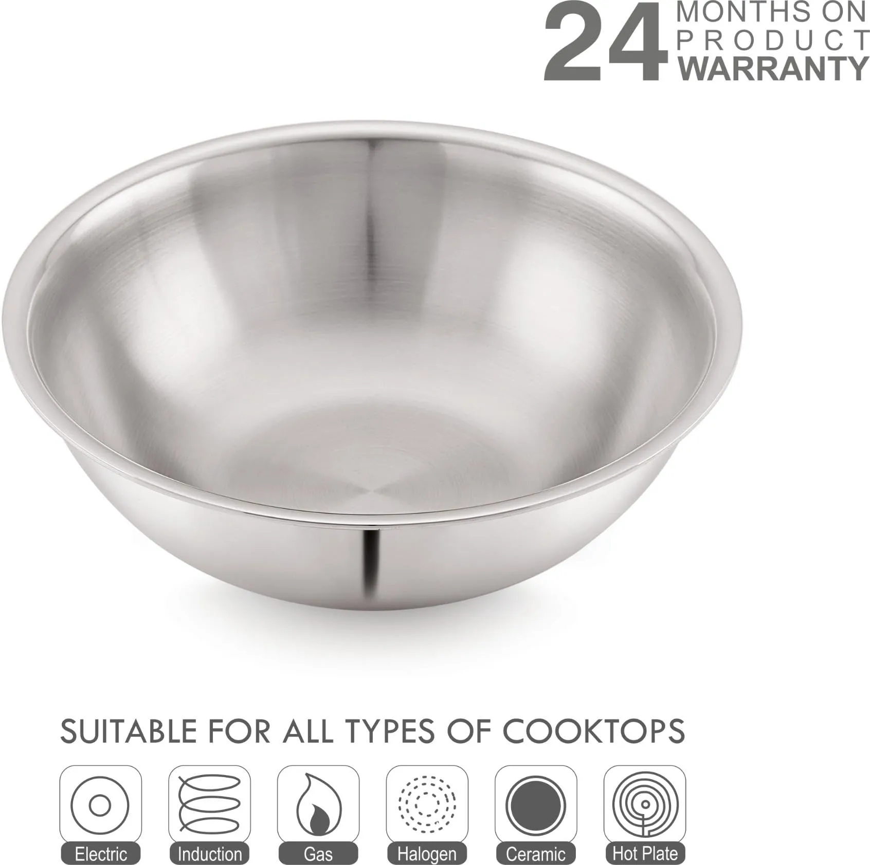 Magnus Triply Deep Tasla 4.2 L capacity 28 cm diameter (Stainless Steel, Aluminium, Induction Bottom)