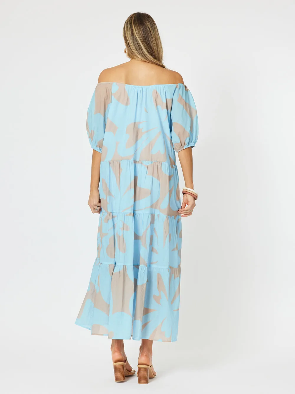 Malaba Off The Shoulder Dress - Blue