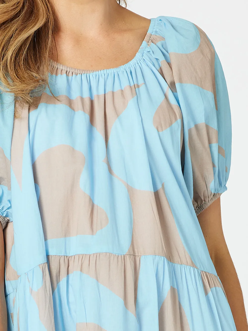 Malaba Off The Shoulder Dress - Blue