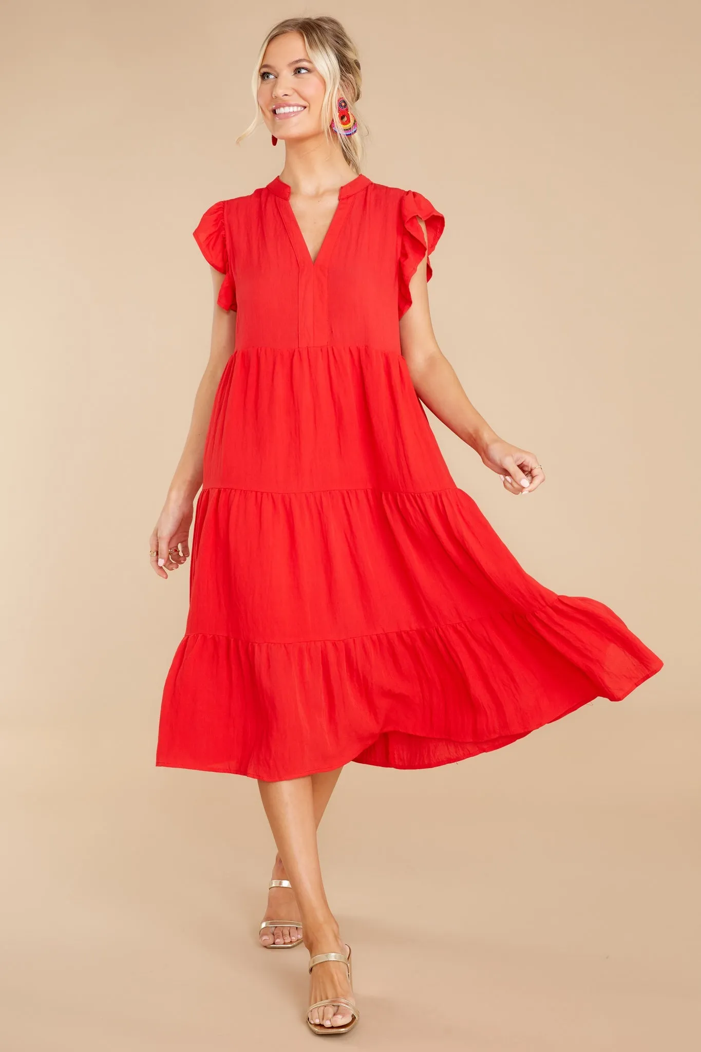 Meaningful Ways Red Midi Dress