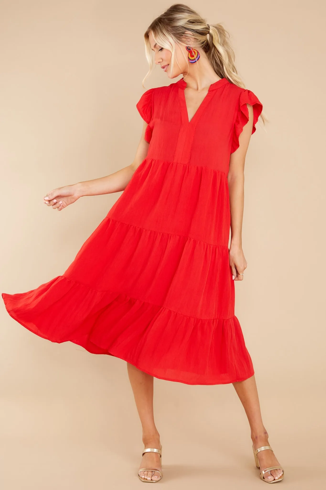 Meaningful Ways Red Midi Dress