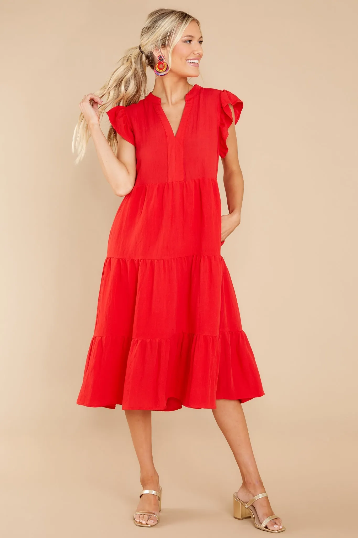 Meaningful Ways Red Midi Dress