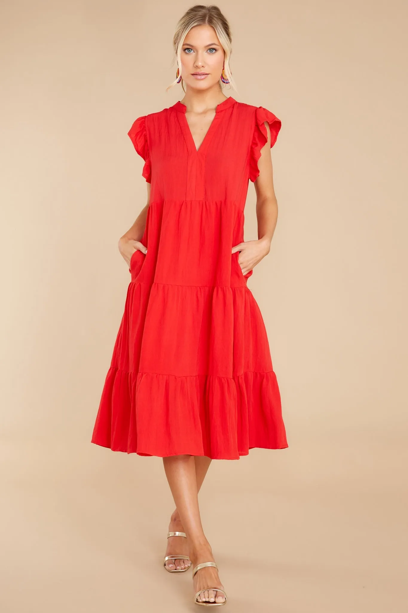 Meaningful Ways Red Midi Dress