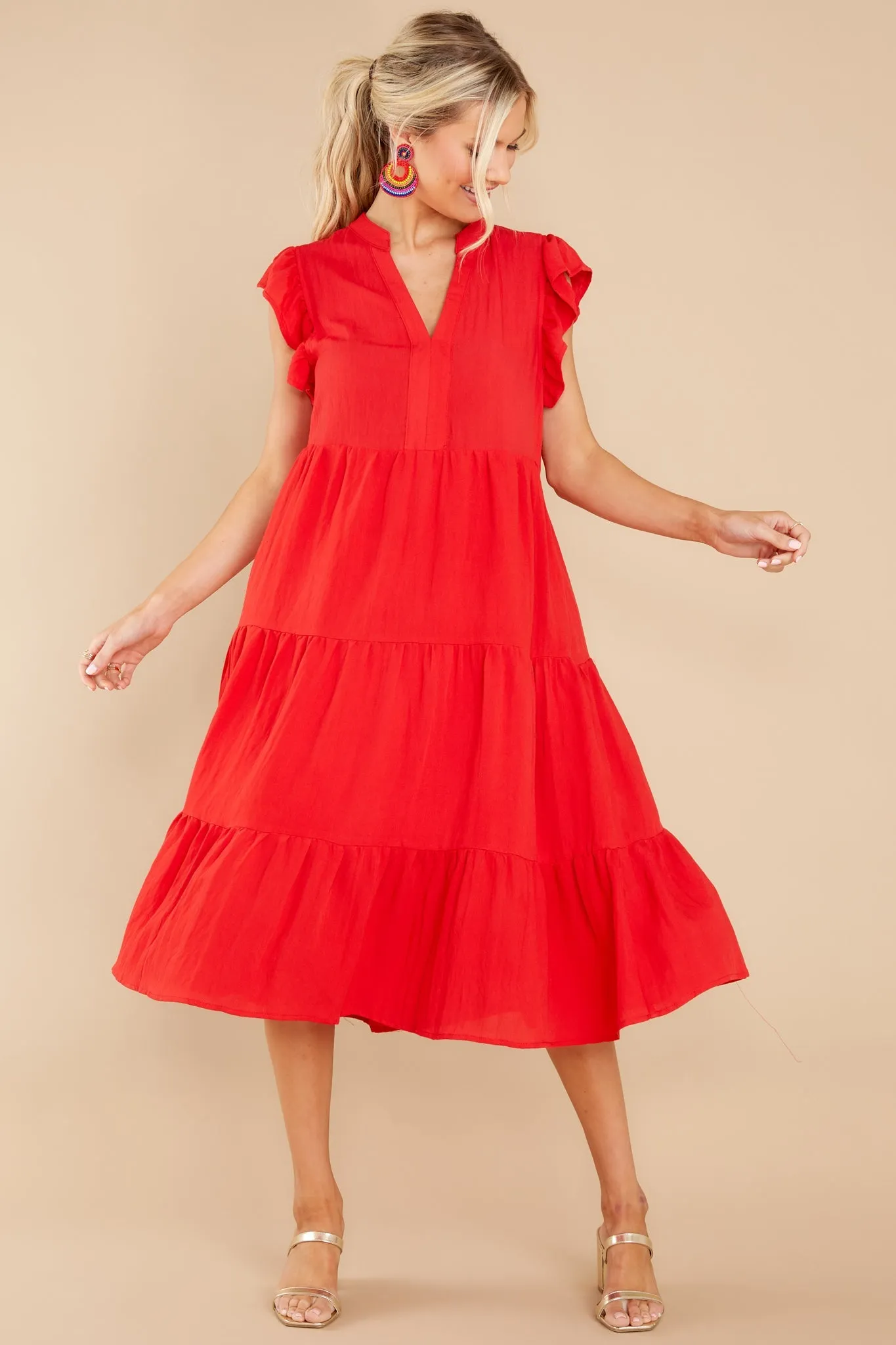 Meaningful Ways Red Midi Dress